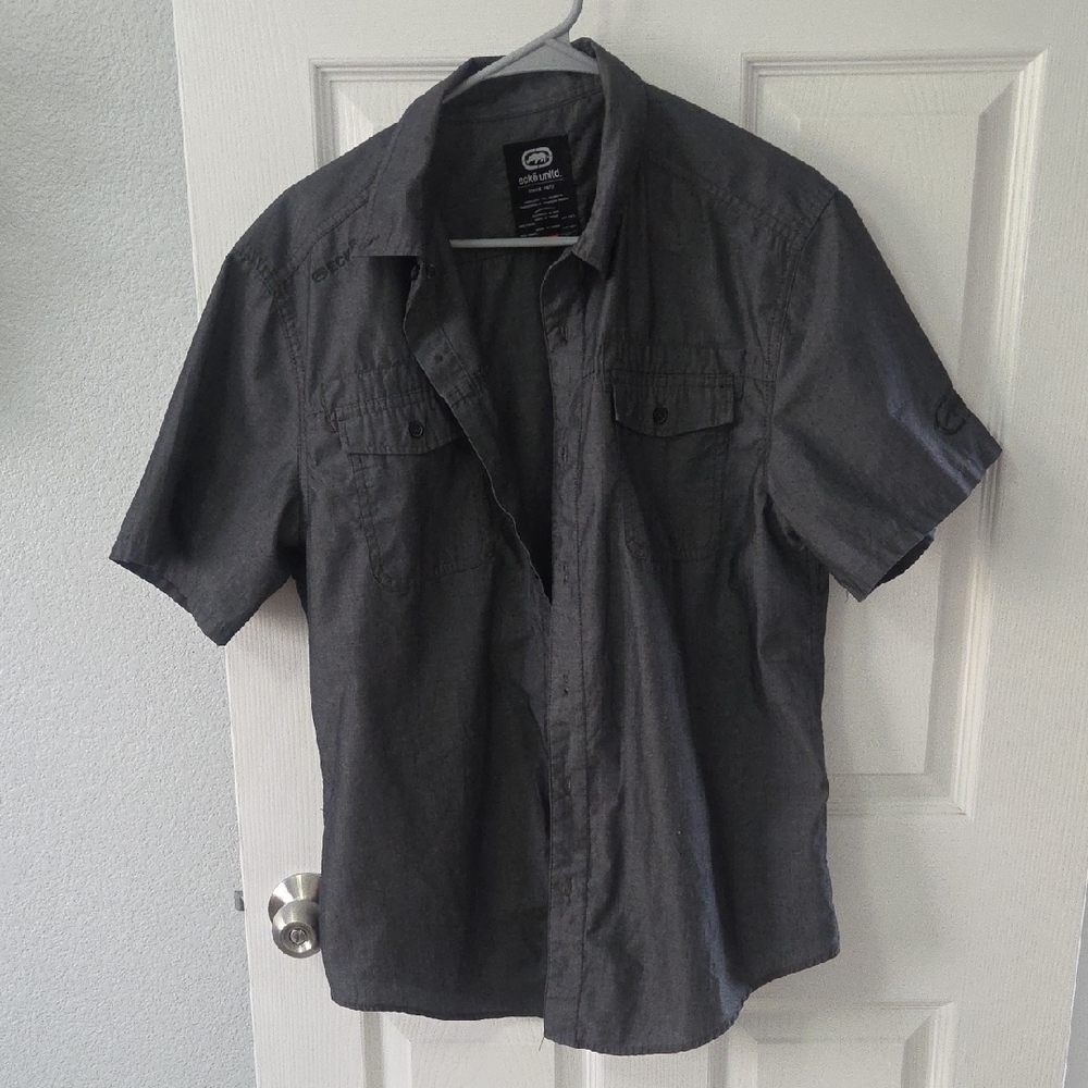 Ecko Unlimited Dark Gray Button-Down Shirt